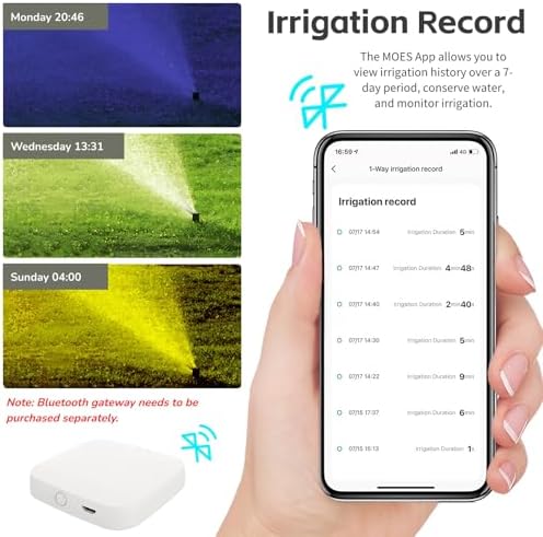 Bluetooth Sprinkler Timer 2 Zone, Smart Water Timer with APP Control, IP55 Hose Timer for Garden Yard, Rain Delay & Manual Irrigation, 7-116 psi 40-113℉ Long R - Image 7