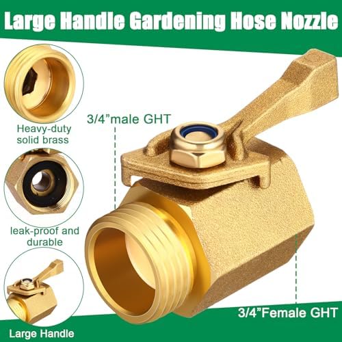 Therwen 6 Pack 3/4 Inch Brass Garden Hose Shut off Valve Water Connector - Image 3