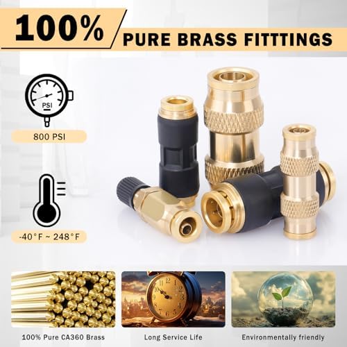 CheeMuii 32PCS Brass DOT Air Line Fittings DOT Quick Connect Straight Union - Image 3