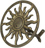 Zeckos Garden Hose Holder Sun 11.5 Inch Cast Iron Bronze - Image 3