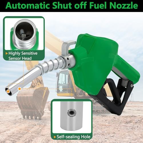3/4" NPT Fuel Nozzle & Hose Swivel, Auto Shut Off Diesel Fuel Transfer Nozzle, 3-speed Latch Max Flow 16 GPM, Automatic Fuel Nozzle Used for Gasoline, Diesel, Biodiesel, Kerosene - Image 3