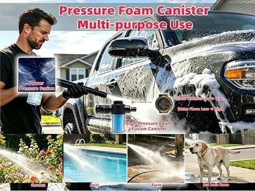 High Pressure Magic Water Gun Set, 3X Expandable Hose, Multi-mode Alloy Spray Nozzle, Lightweight Handheld Washer for Car Garden Patio Cleaning (1, 22 ft) - Image 6