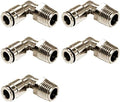 Beduan Brass BPL Push to Connect Air Fittings Elbow 1/2" Tube OD x 1/2" NPT Male 90° Degree Adapter (Pack of 5) by Beduan