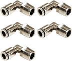 Beduan Brass BPL Push to Connect Air Fittings Elbow 1/2" Tube OD x 1/2" NPT Male 90° Degree Adapter (Pack of 5) by Beduan