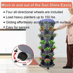 DUNCHATY Stackable Planter, Vertical Garden Planter with Wheels and Tools, Self Watering Strawberry Planter Indoor/Outdoor 7 Tier Herb Planter Pots for Growing Vegetables and Succulents, Dark Gray - Image 5