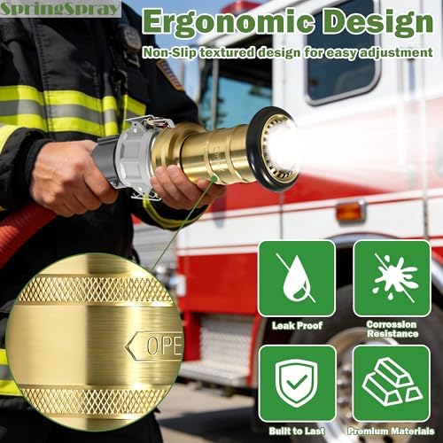 2 Inch NPSH Brass Fire Hose Nozzle with Aluminum Camlock - Image 4