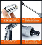 Handheld Water Hose Nozzle with Stainless Steel Long Wand - Image 2