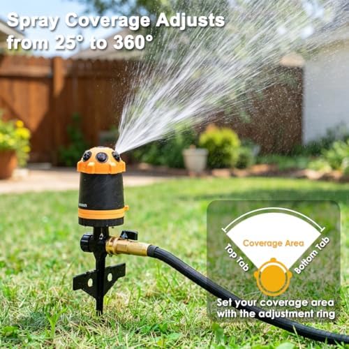 FANHAO Gear Drive Sprinkler with Metal Base, 360° Rotating Lawn Sprinkler - Image 5