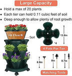 GameXcel Vertical Planter Tower - 4 Tier Stackable Garden Planters with Wheels and Tools Plant Pots for Strawberry Herb Flower and Vegetable Indoor Outdoor Use Green 2 Pack - Image 5