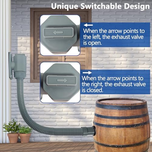 Rain Barrel Diverter Kit, Rainwater Collection System with Adjustable Valve and Hose, Rain Water Diverter for Downspout, Downspout Diverter Fits for Standard Downspouts - Image 5