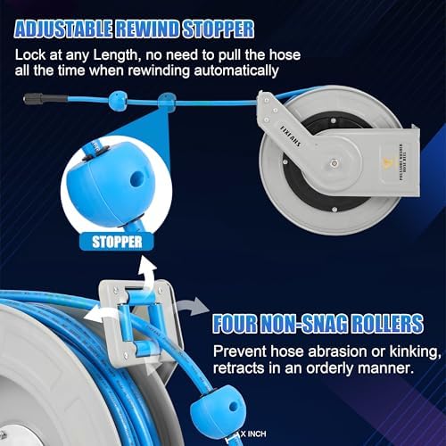 FIXFANS Pressure Washer Hose Reel with Hose, Pressure Washer Extension Wand - Image 3