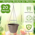 20 Pack Hanging Planter Basket 10 Inch with Drainage Tray - Image 2