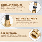 3/8" Brass Union Tee, DOT Approved 3-Way Air Line Connector 5PCS - Image 4