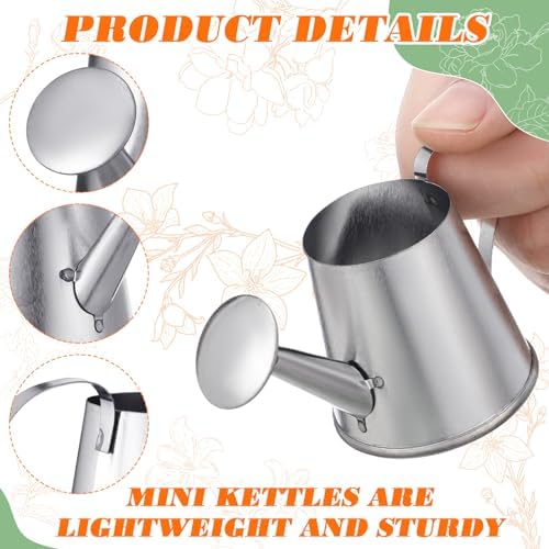 Layhit 50 Pcs Mini Watering Can Miniature Galvanized Watering Pot Water Can - Image 3