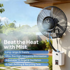 ROVSUN 30" Outdoor Misting Wall Fan with Water Tank, Industrial Wall Mount Mist Fan with BLDC Motor, 4-Speed High Velocity Waterproof Oscillating Fan, Workshop, Patio, Greenhouse, Commercial UL Listed - Image 3