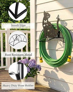 Butterfly Hose Holder Metal Wall Mount HeavyDuty 125'5/8"Garden Hose Hanger - Image 3