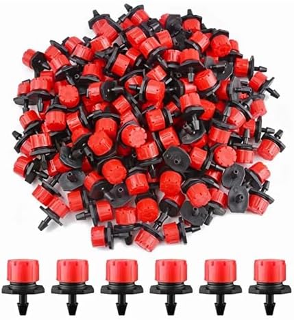 Irrigation System forgarden 4/7mm Garden Irrigation Nozzle Adjustable Dripper Sprinkler Emitter Micro Drip Greenhouse Watering Spray Garden Sprinkler(Red-50PCS) - Image 2