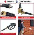 Simpson Cleaning 41030 Monster Series 4500 PSI Pressure Washer Hose, 100-Foot, Brown & Flexzilla Garden Hose 5/8 in. x 100 ft., Heavy Duty, Lightweight, Drinking Water Safe, ZillaGreen - HFZG5100YW-E - Image 4
