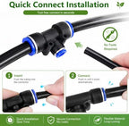 Above Ground Irrigation System - Complete Sprinkler Kit with 3 Adjustable Watering Nozzles for Efficient Lawn & Garden Watering, Easy Setup, Perfect for Home Use - Image 4