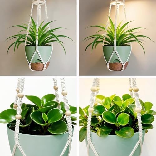 2 Pack Self Watering Hanging Planters with Grow Light for Indoor Plants - Image 5