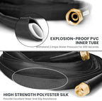 Giraffe Tools Garden Hose 50FT Lightweight Lay Flat Water Hose Kink Free Flexible Hose with 9 Spray Function Nozzle（Black） - Image 4