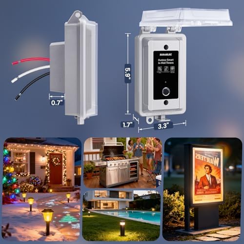 SURAIELEC 20A Heavy-Duty Outdoor WiFi Smart Timer Switch App/Voice Control - Image 7