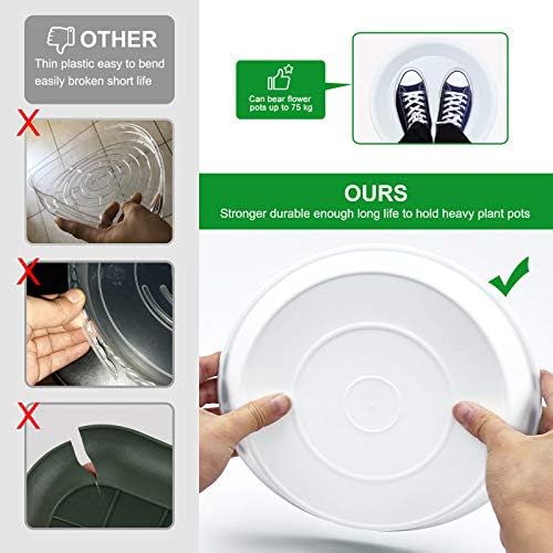 TITE 3 Pack Plant Saucer Heavy Duty Sturdy Drip Trays for Indoor and Outdoor (16 Inch, White) - Image 3