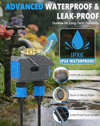 WiFi Solar Sprinkler Timer, 2 Zone Smart Bluetooth Hose Timers - Image 3
