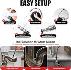 Sewer Jetter Kit for Pressure Washer 50 FT, Drain Cleaning Hose with Short Gun, 1/4" NPT, Rotating, Button Nose & Corner Nozzles, High Pressure Pipe Cleaner for Sewer and Drain Cleaning - Image 6