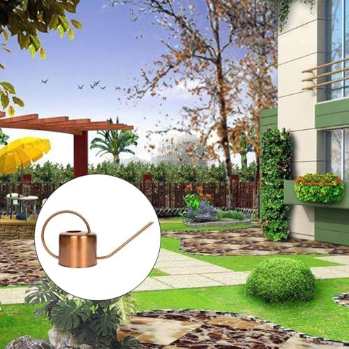 Decorative Copper Colored 45 Oz Watering Can - Easy Watering Gooseneck Spout for Quick and Easy Indoor Plant Watering - Image 2