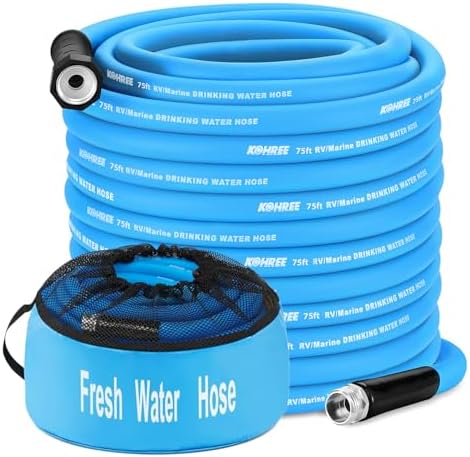 Kohree 75 FT RV Water Hose, 5/8'' Premium Drinking Water Hose, No Odor by BuyNowKohreeRVAccessory