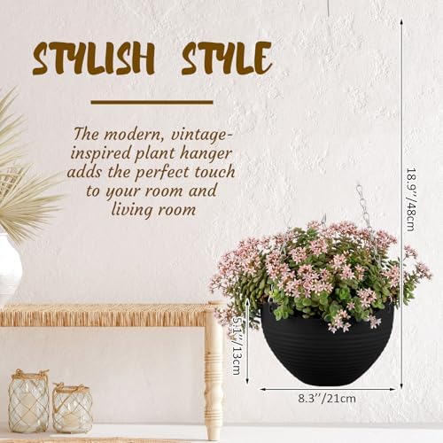 Zopeal 16 Pack 8" Black Self Watering Hanging Planters for Plants - Image 2