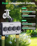 2 Zone Ball Valve Hose Water Timer Brass Inlet Sprinkler No Water Pressure - Image 6