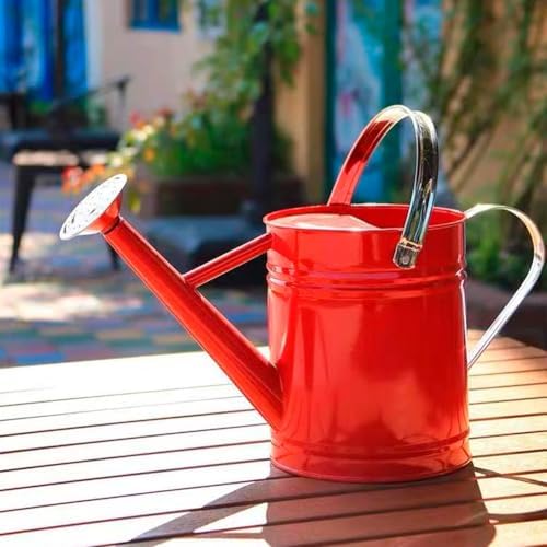 Metal Watering Can 1 Gallon for Indoor and Outdoor Plants Red - Image 3