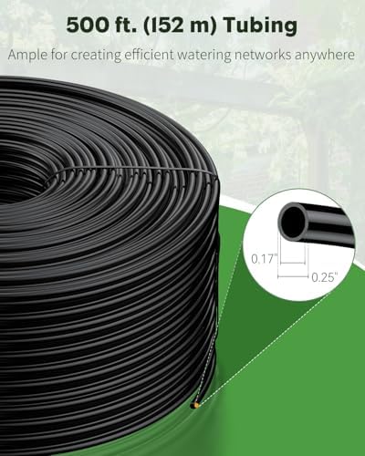 Pawfly 500 ft. 1/4" Drip Irrigation Tubing, Blank Distribution PVC Tubing for Drip Irrigation System, Drip Irrigation Hose Roll for Garden Watering System - Image 2