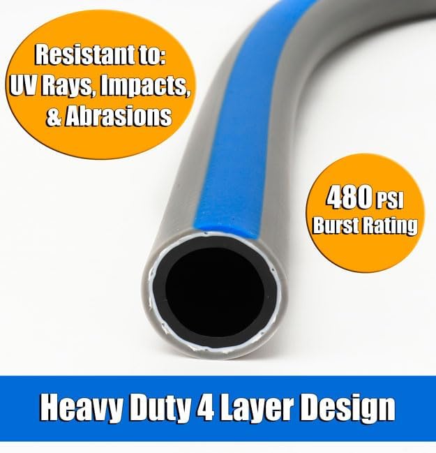 Premium Non-Expandable Water Hose, Heavy Duty, Drinking Water Safe, No Kink, Flexible | Ideal Garden, RV, Marine, & Farm Hose for All-Weather Use with Leakproof Brass Fittings | 5/8" x 75 - Foot - Image 3