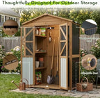 Outdoor Wooden Storage Shed Cabinet with 6 Adjustable Shelves - Image 4