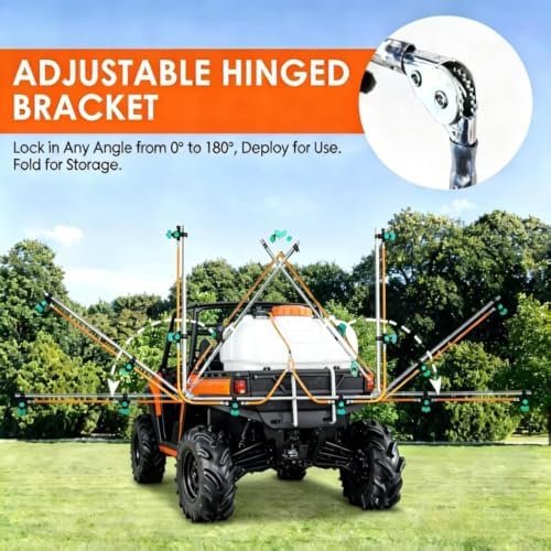 6 Nozzle ATV Sprayer Boom Wand Kit – 122" Spray Coverage for ATV & UTV Sprayers, Row Crop, Adjustable Spray Patterns, Folding Design for Easy Transport (Sprayer Boom with Hook) - Image 4