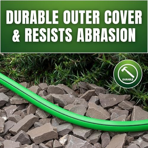 100ft Garden Hose 5/8”, Flexible Water Hose with Swivel Grip, Kink Resistant and Leakproof Brass Fittings for Lawn, Garden & Car Wash - Image 4