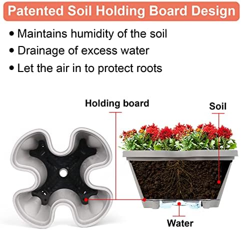 GameXcel Vertical Planter Tower - 4 Tier Stackable Garden Planters with Wheels and Tools Plant Pots for Strawberry Herb Flower and Vegetable Indoor Outdoor Use Gray 2 Pack - Image 3