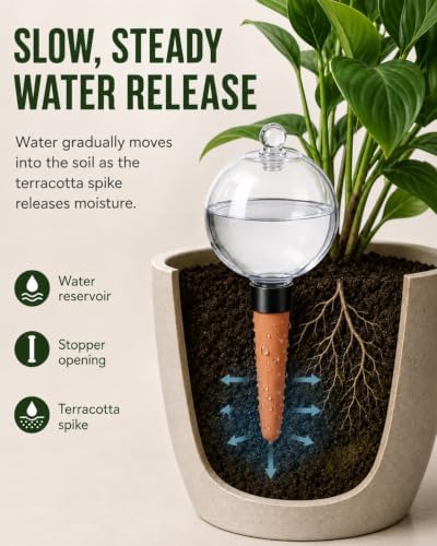 2 Pack Extra Large Plant Self Watering Globes, 26oz Automatic Waterer Bulbs - Image 5