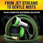 PowerFlow Metal Garden Hose, 100 Ft Non-Expandable Water Hose, Green - Image 4