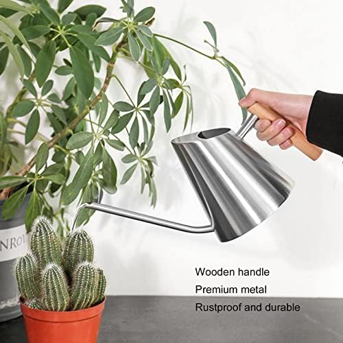 1300ml Watering Can, Durable Stainless Steel Watering Cans, Indoor Outdoor Long Spout Water Can for Succulent Bonsai Garden Flower(Stainless Steel) - Image 5