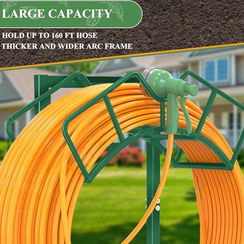 Qatsrin Super Stable Garden Hose Holder, Water Hose Reel holds 160ft, Green - Image 3