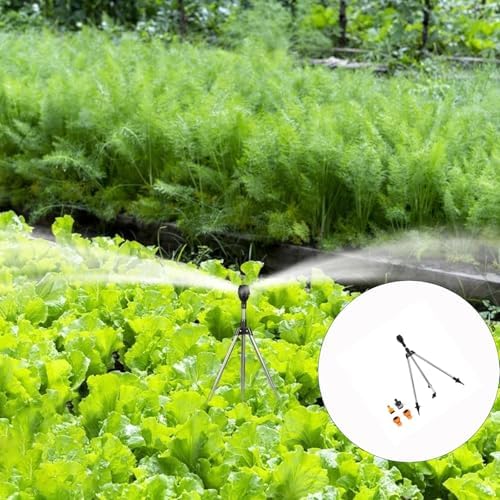 360 Rotating Garden Sprinkler On Adjustable Tripod Base 1Inch Hose Adapter Fit for Patios Greenhouses Flowerbed Watering ABS Garden Watering - Image 2