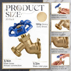 VIHOSE 5 Pack Brass Hose Bibb for Outdoor, 1/2" MIP Inlet x 3/4" MHT,Blue - Image 3