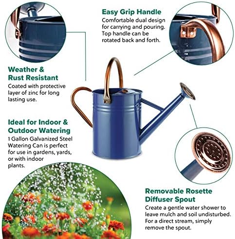 Gardman R34896 1 Gallon Watering Can, Midnight Blue - Image 4