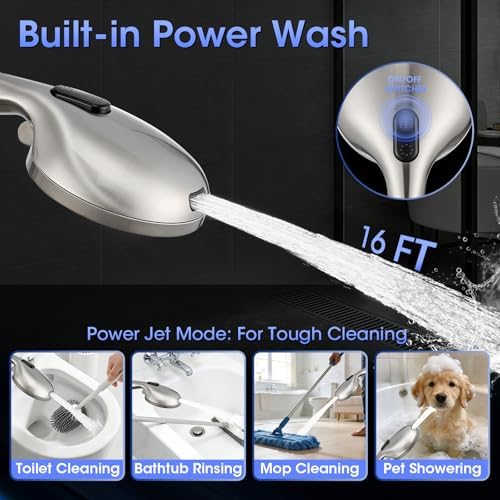 Shower Head with Handheld, High Pressure 10 Spray Modes, Brushed Nickel - Image 3