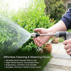 Power Blas Plus Pressure Washer, Adjustable High-Pressure Hose Nozzle for Car Washing, Garden Watering and Outdoor Cleaning, Foam Cannon + Plastic 3-Way Connector + 15m Round Hose - Image 5
