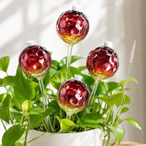 Plant Watering Globes, Gradient Color Glass 9 oz Self Watering Globes by JNTGVINE
